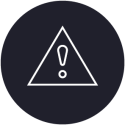 risk sign icon  icon in black circle
