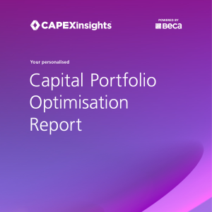 Purple background with text; your personalised capital portfolio optimisation report